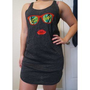 STUSSY Tank Top Dress Red Lips/Sunglasses